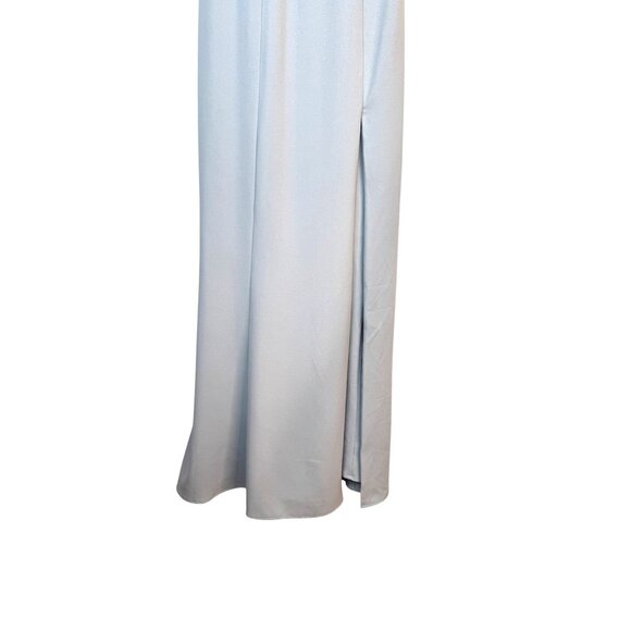 NWOT Show Me Your Mumu Small Light Blue Maxi Square Neckline Front Slit Flowy - Picture 13 of 14